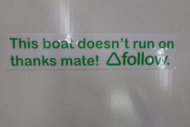 Follow Sticker Thanks Mate White