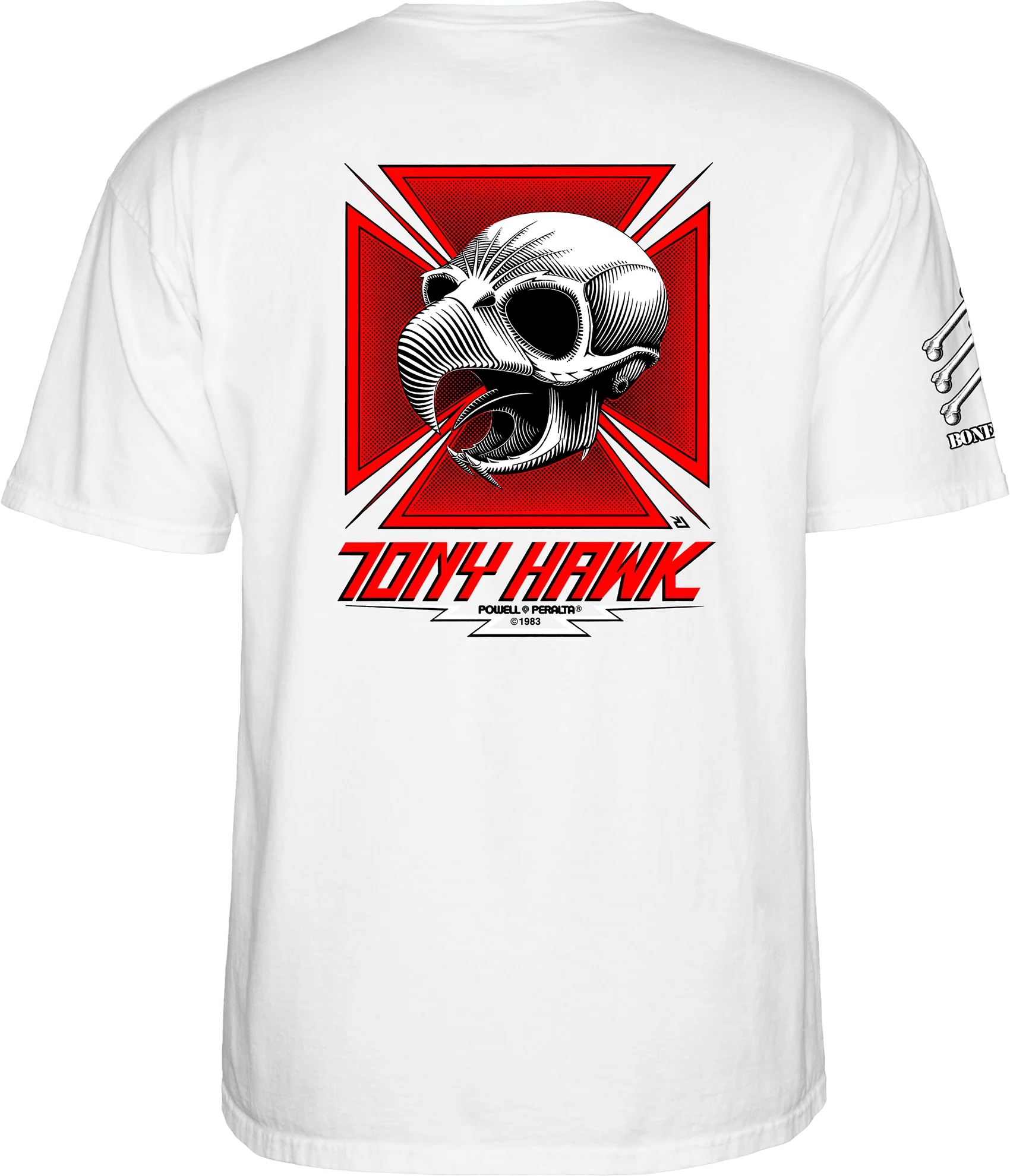 hawk tshirt white back