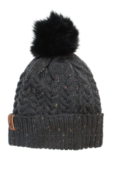 Anticorp_Beanie_Ladies_Plaid_Lined_Charcoal Anticorp_Beanie_Ladies_Plaid_Lined_Charcoal