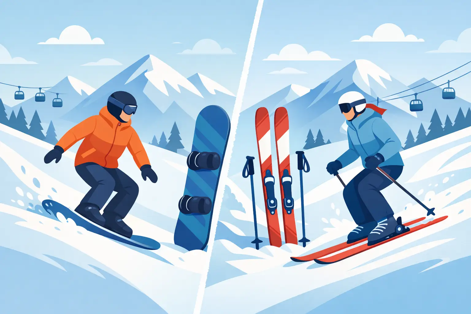 Snowboard vs Skis for Beginners