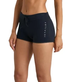 Jet Pilot Corp 2.5" High Waisted Neoprene Shorts Black