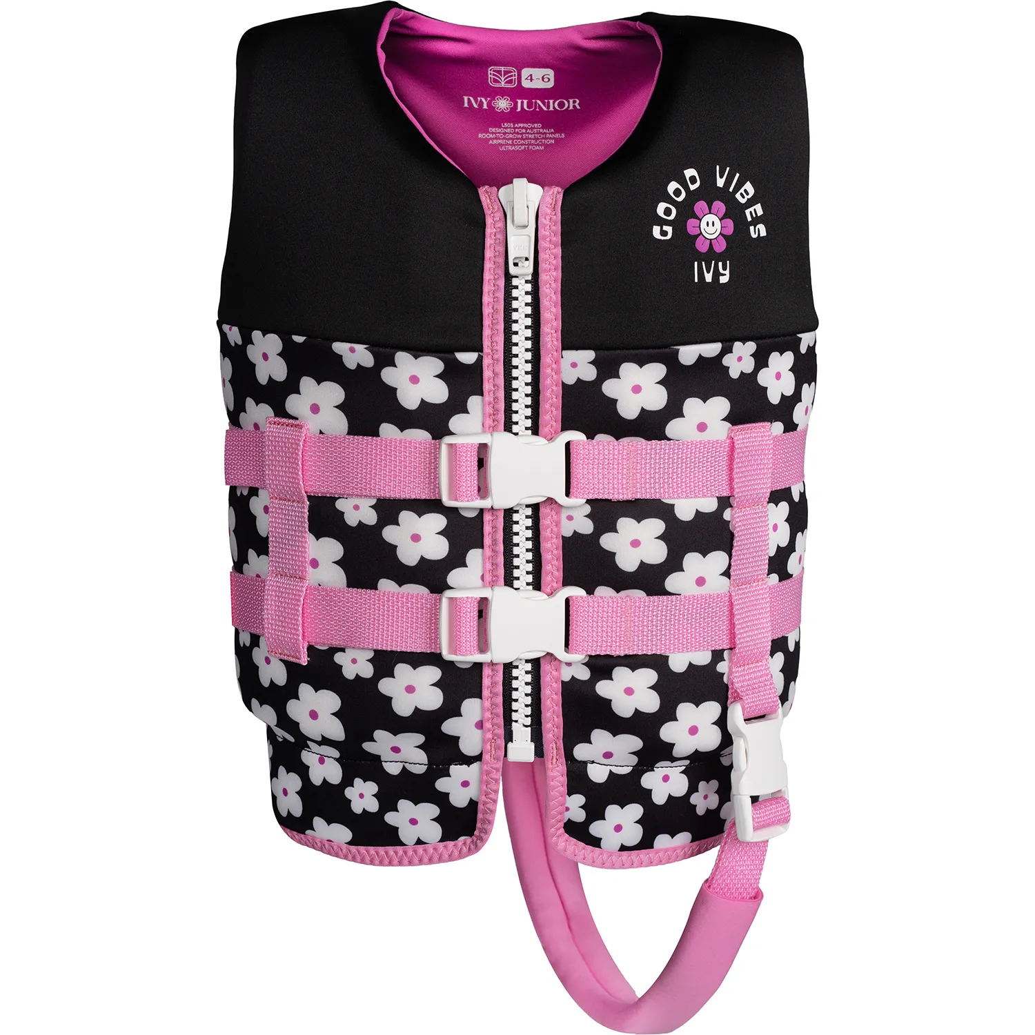 IVY Junior Girls Vest Black Flowers 2027 - Image 4