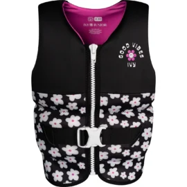 IVY Junior Girls Vest Black Flowers 2027