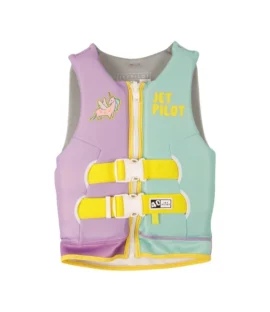 Jet Pilot Cause Girls F/E Youth Eco Vest Purple/Teal 2027